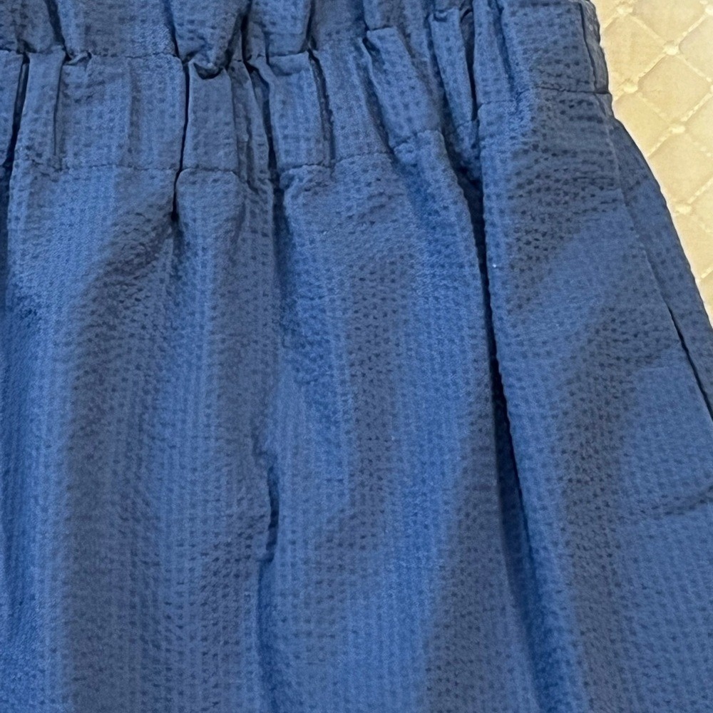 Lauren James womens mini skirt blue scalloped pull on relaxed fit M resort beach - Picture 7 of 13